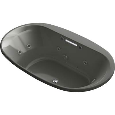 Kohler 5718-XHGH-58- Underscore Oval 72-in X 42-in Heated Bubblemassage Air Bath With Whirlpool, Center Drain | FaucetExpress.ca
