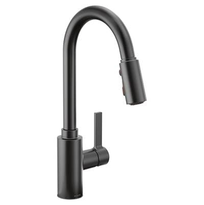 Moen 7882BL- Genta Single-Handle Pull-Down Sprayer Kitchen Faucet with Reflex in Matte Black