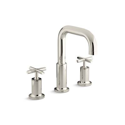 Kohler T14428-3-SN- Purist® Deck-mount bath faucet trim for high-flow valve with cross handles, valve not included | FaucetExpress.ca