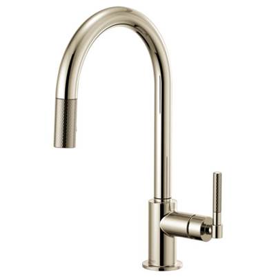 Brizo 63043LF-PN- Arc Spout Pull-Down, Knurled Handle | FaucetExpress.ca