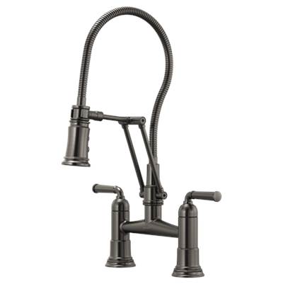 Brizo 62174LF-SL- Two Handle Articulating Bridge Faucet With Finished Hose | FaucetExpress.ca