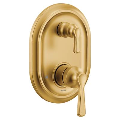 Moen UTS9211BG- Traditional M-CORE 3-Series 2-Handle Shower Trim with Integrated Transfer Valve in Brushed Gold (Valve Not Included)