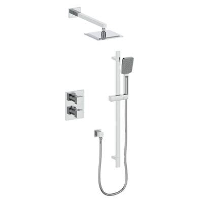 Vogt SET.KG.220.218.CC- Kapfenberg 2-Way Thermostatic Set - Rainhead and Handheld - 8' Ceiling Arm Chrome