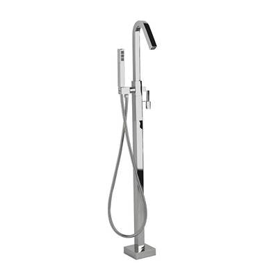 Aquabrass - X77N85 Xsquare Floormount Tub Filler With Handshower - Trim Only