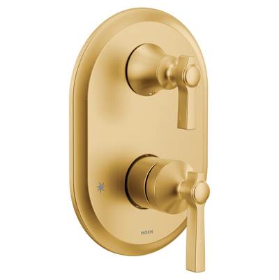 Moen UTS2411BG- Flara M-CORE 3-Series 2-Handle Shower Trim with Integrated Transfer Valve in Brushed Gold (Valve Not Included)