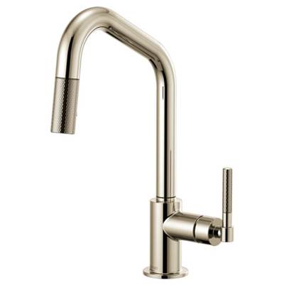 Brizo 63063LF-PN- Angled Spout Pull-Down, Knurled Handle | FaucetExpress.ca