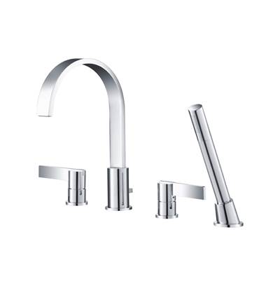 Isenberg 145.2400CP- 4 Hole Deck Mounted Roman Tub Faucet With Hand Shower | FaucetExpress.ca