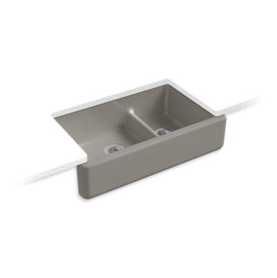 Kohler 6427-K4- Whitehaven® 35-11/16'' x 21-9/16'' x 9-5/8'' Smart Divide® undermount double-bowl large/medium farmhouse kitchen sink | FaucetExpress.ca