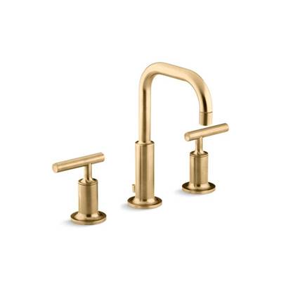 Kohler 14406-4-BGD- Purist® Widespread bathroom sink faucet with low lever handles and low gooseneck spout | FaucetExpress.ca