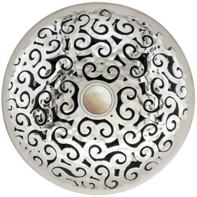 Linkasink D016 - Swirl Grid Strainer with Mother of Pearl Screw
