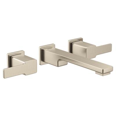 Moen TS6731BN- 90 Degree Two-Handle Wall Mount Bathroom Faucet Trim, Valve Required, Brushed Nickel