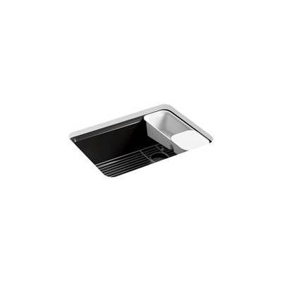 Kohler 8668-5UA2-7- Riverby® 27'' x 22'' x 9-5/8'' Undermount single-bowl kitchen sink with accessories and 5 oversized faucet holes | FaucetExpress.ca