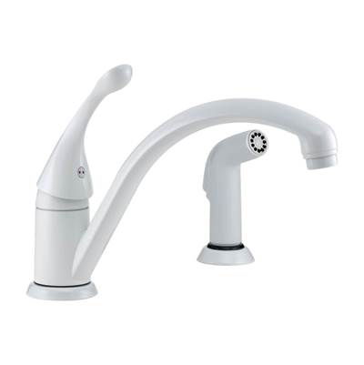 Delta 441-WH-DST- 1H Kitchen Faucet W/Side Spray | FaucetExpress.ca