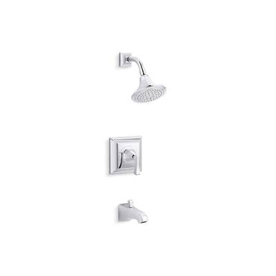 Kohler TS461-4V-CP- Memoirs® Stately Rite-Temp® bath and shower valve trim with Deco lever handle, spout and 2.5 gpm showerhead | FaucetExpress.ca