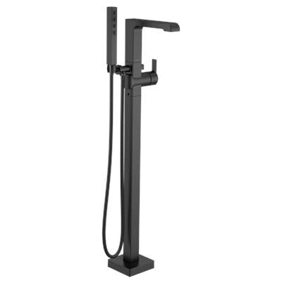 Delta T4767-BLFL- Floor Mount Tub Filler With Handshower | FaucetExpress.ca