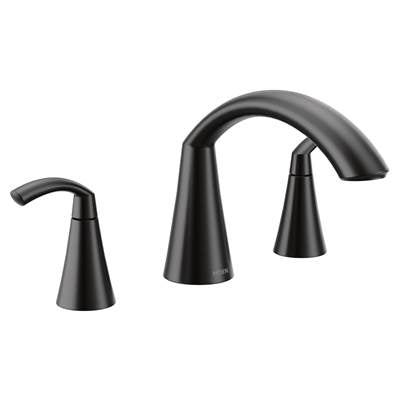 Moen T373BL- Glyde Double Handle Deck Mount Roman Tub Faucet