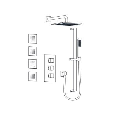 Aqualem TSKT3203-BN- 3-Way Thermostatic Shower Kit Trim Set (Rough-In Valve Request: HW3400.RI ) - FaucetExpress.ca