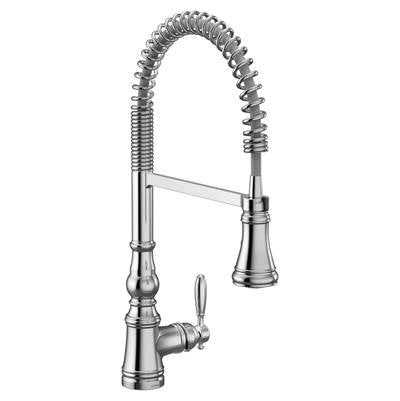 Moen S73104- Weymouth Single-Handle Pull-Down Sprayer Kitchen Faucet with Power Clean and Spring Spout in Chrome