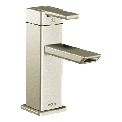 Moen S6700BN- 90-Degree Single Hole Single Handle Low-Arc Bathroom Faucet in Brushed Nickel