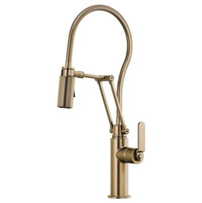 Brizo 63144LF-GL- Articulating Faucet With Industrial Handle And Finished Hose