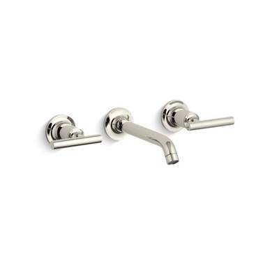 Kohler T14413-4-SN- Purist® Widespread wall-mount bathroom sink faucet trim with 6-1/4'' spout and lever handles, requires valve | FaucetExpress.ca