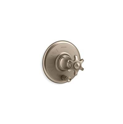 Kohler T72768-3M-BV- Artifacts® Rite-Temp(R) pressure-balancing valve trim with push-button diverter and prong handle | FaucetExpress.ca