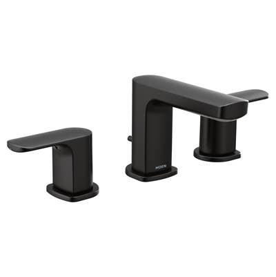 Moen T6920BL- Rizon Two-Handle Widespread Bathroom Faucet, Valve Required, Matte Black