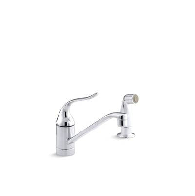 Kohler 15176-F-CP- Coralais® two-hole kitchen sink faucet with 8-1/2'' spout, matching finish sidespray and lever handle | FaucetExpress.ca