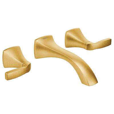 Moen T6906BG- Voss Wall Mount 2-Handle Low-Arc Lavatory Faucet Trim Kit in Brushed Gold (Valve Not Included)