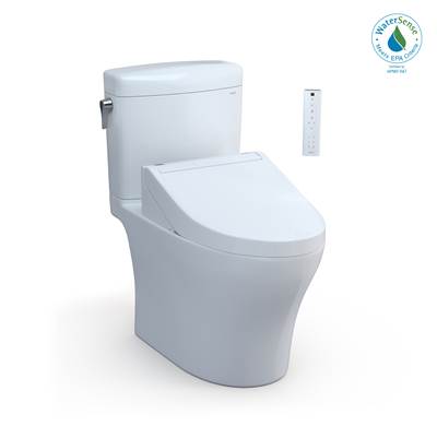 Toto MW4363084CEMFGN#01- Toto Washlet+ Aquia Iv Cube Two-Piece Elongated Dual Flush 1.28 And 0.9 Gpf Toilet With C5 Bidet Seat Cotton White