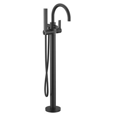 Moen 615BL- Cia One Handle Freestanding Floor Mount Tub Filler With Handshower In Matte Black