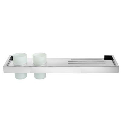 Laloo S1087 SG- Steele Single Stainless Shelf and 2 Tumblers - Stone Grey | FaucetExpress.ca