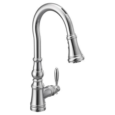 Moen S73004EVC- Weymouth U by Moen Smart Pulldown Kitchen Faucet with Voice Control and MotionSense