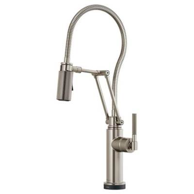 Brizo 64143LF-SS- Smarttouch Articulating Faucet With Knurled Handle And Finis