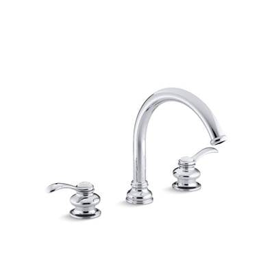 Kohler T12885-4-CP- Fairfax® Deck-mount bath faucet trim with lever handles and traditional 8-7/8'' non-diverter slip-fit spout, valve not included | FaucetExpress.ca