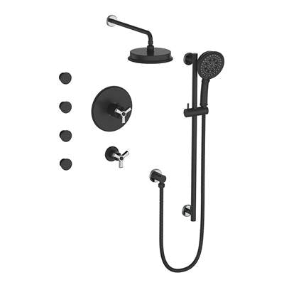 Vogt SET.Z3.141.810.CB- Thermostatic Set with Exposed Jets 3/4' Chrome Matte Black