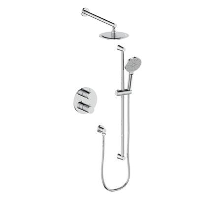Vogt SET.WL.220.214.CC- Worgl 2-Way Thermostatic Set - Rainhead and Handheld - 4' Ceiling Arm Chrome