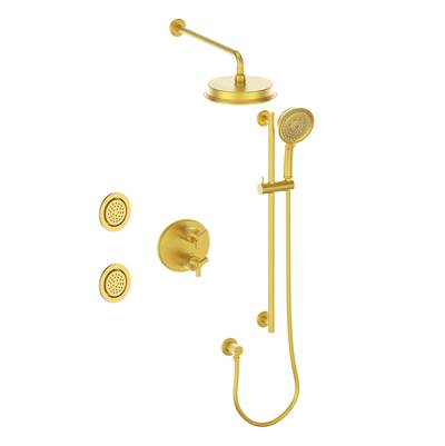 Vogt SET.Z3.320.710.MG- Zehn 3-Way Thermostatic Set with Jets Matte Gold