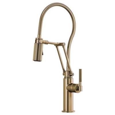 Brizo 63143LF-GL- Articulating Faucet With Knurled Handle And Finished Hose