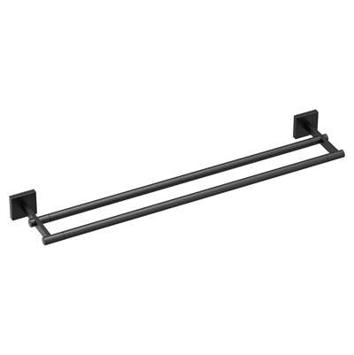 Moen BP1822BL- Triva Matte Black 24'' Double Towel Bar - FaucetExpress.ca