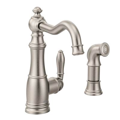 Moen S72101SRS- Weymouth Single-Handle Standard Kitchen Faucet with Side Sprayer in Spot Resist Stainless