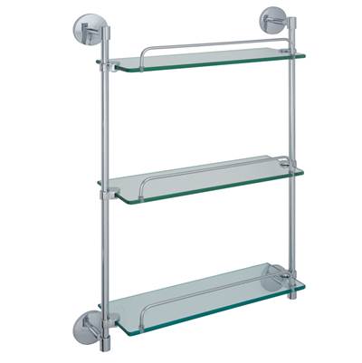 Laloo CR3853 C- Classic-R Triple Glass Shelf - Chrome | FaucetExpress.ca