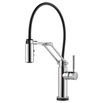 Brizo 64221LF-PC- Single Handle Articulating Arm Kitchen Faucet With Smarttouc | FaucetExpress.ca