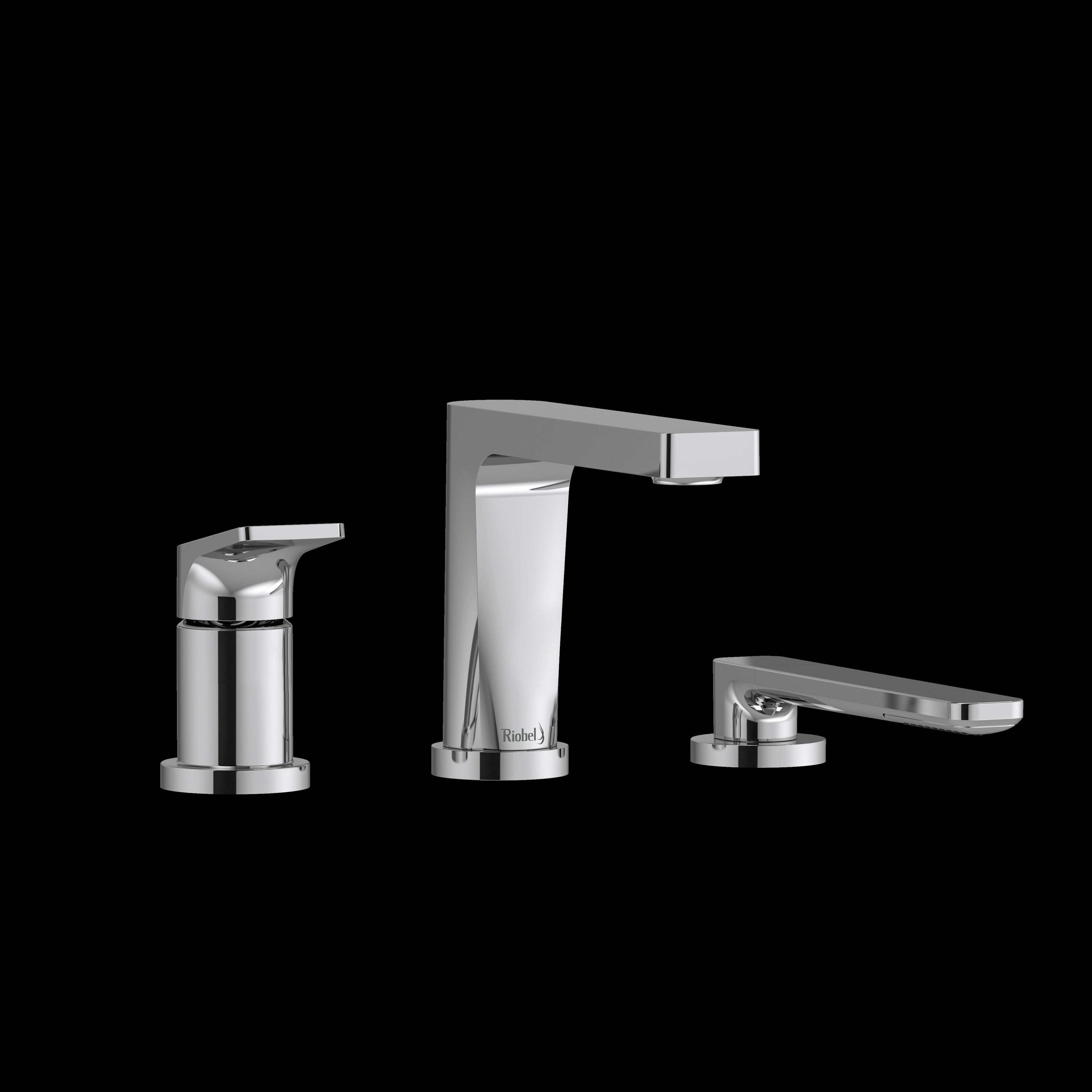 Riobel OD10C- 3-piece deck-mount tub filler with hand shower