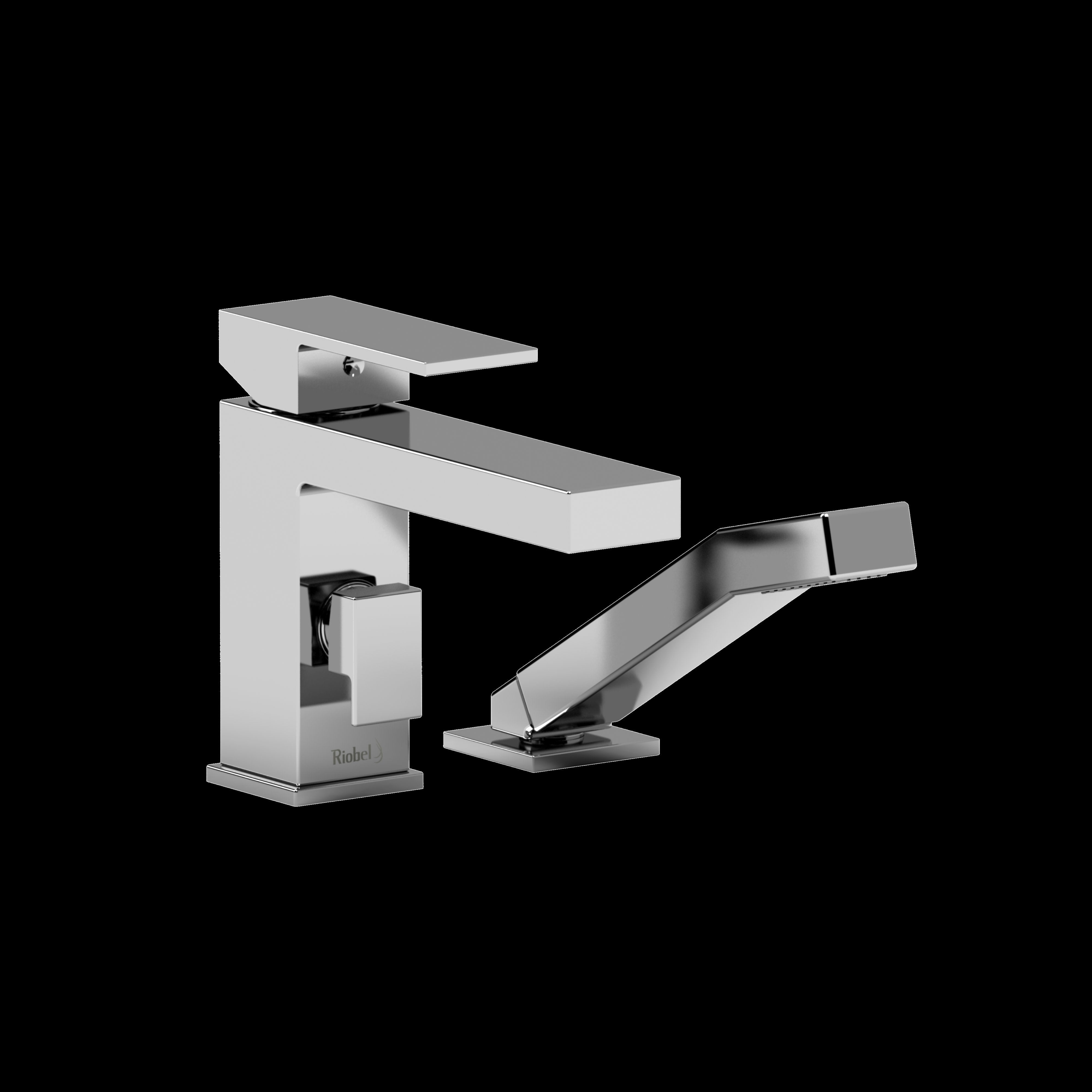 Riobel Pro QA02C- 2-piece Type P (pressure balance) deck-mount tub filler with hand shower - FaucetExpress.ca