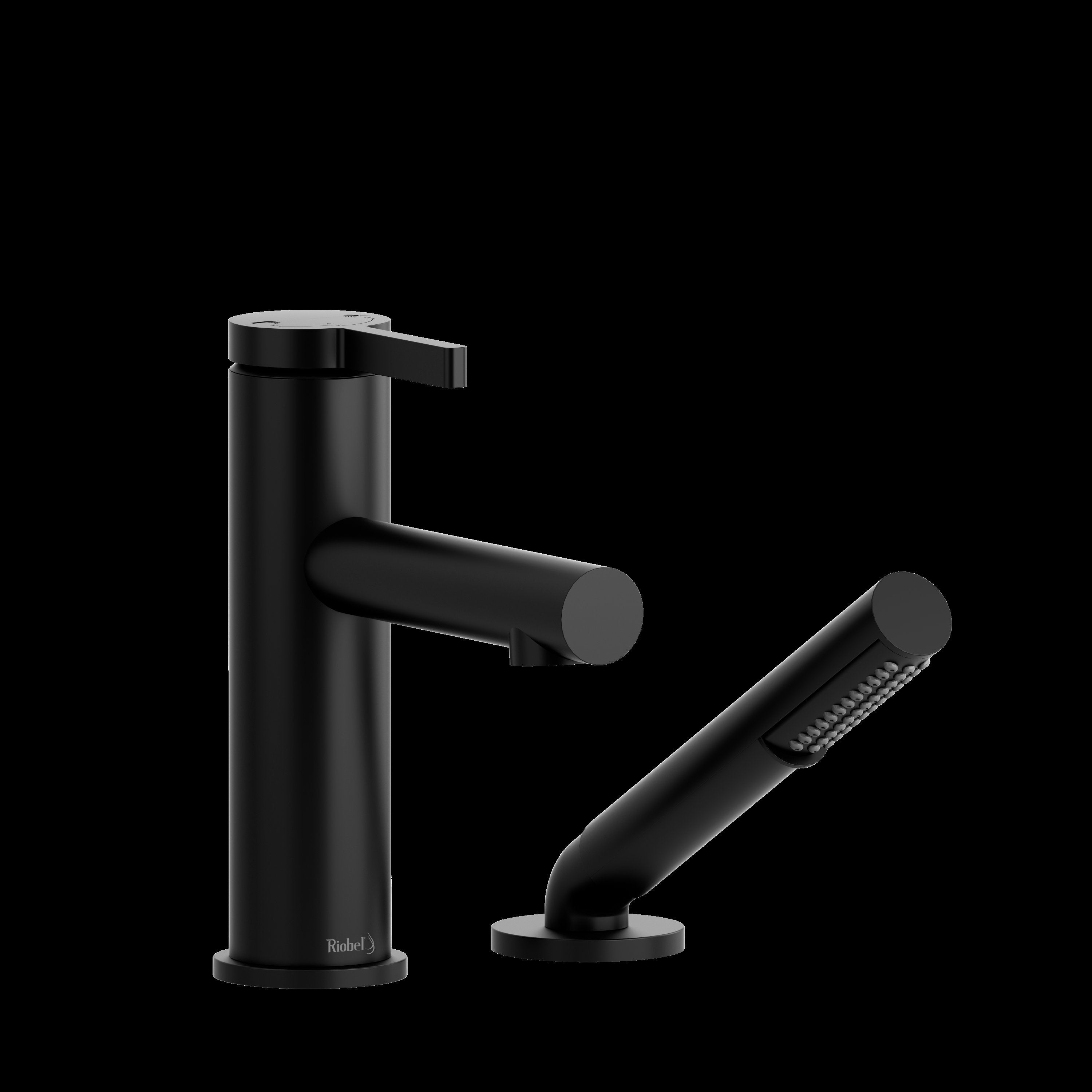 Riobel Pro CO02BKEX- 2-piece Type P (pressure balance) deck-mount tub filler with hand shower - FaucetExpress.ca