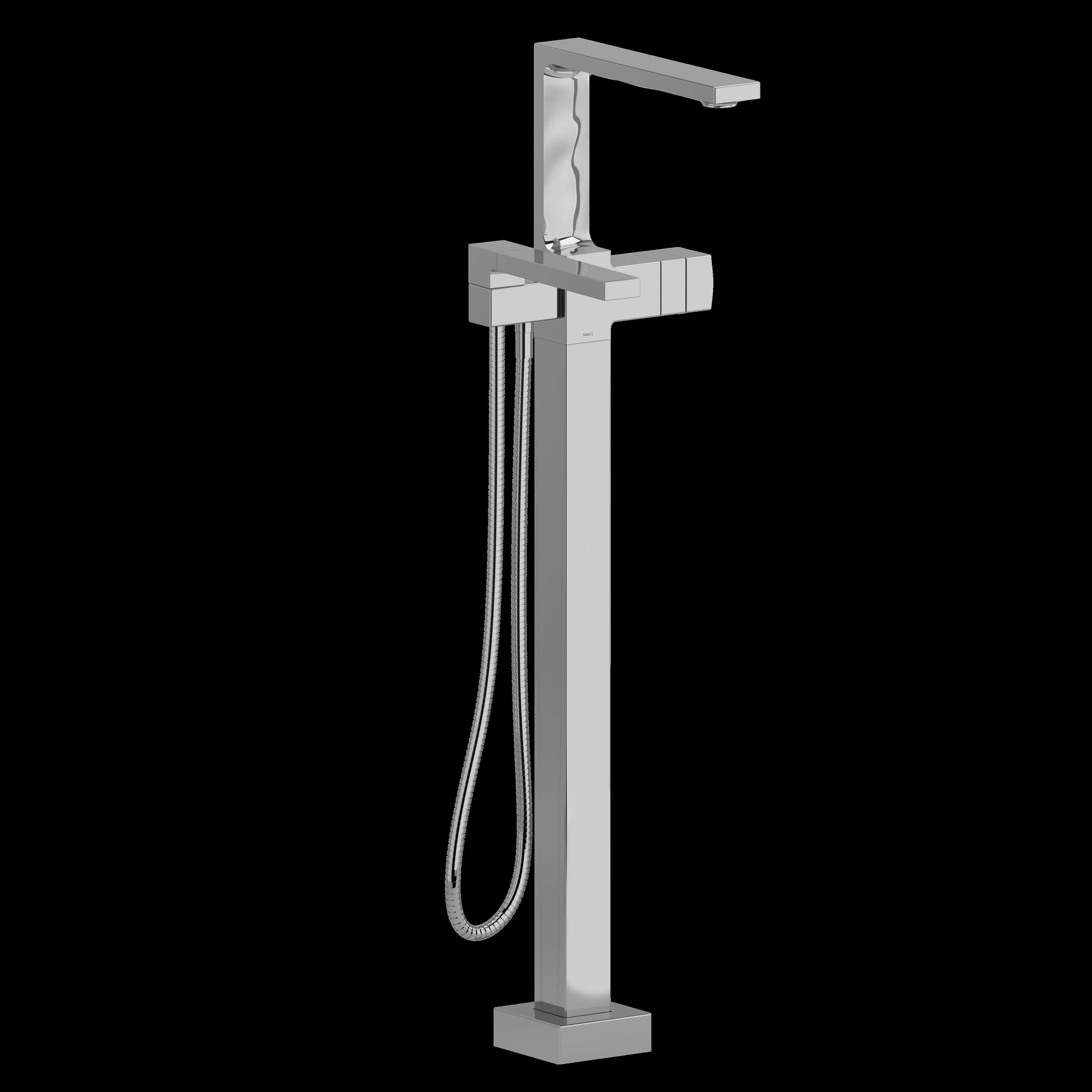 Riobel TRF39C- 2-way Type T (thermostatic) coaxial floor-mount tub filler with hand shower trim