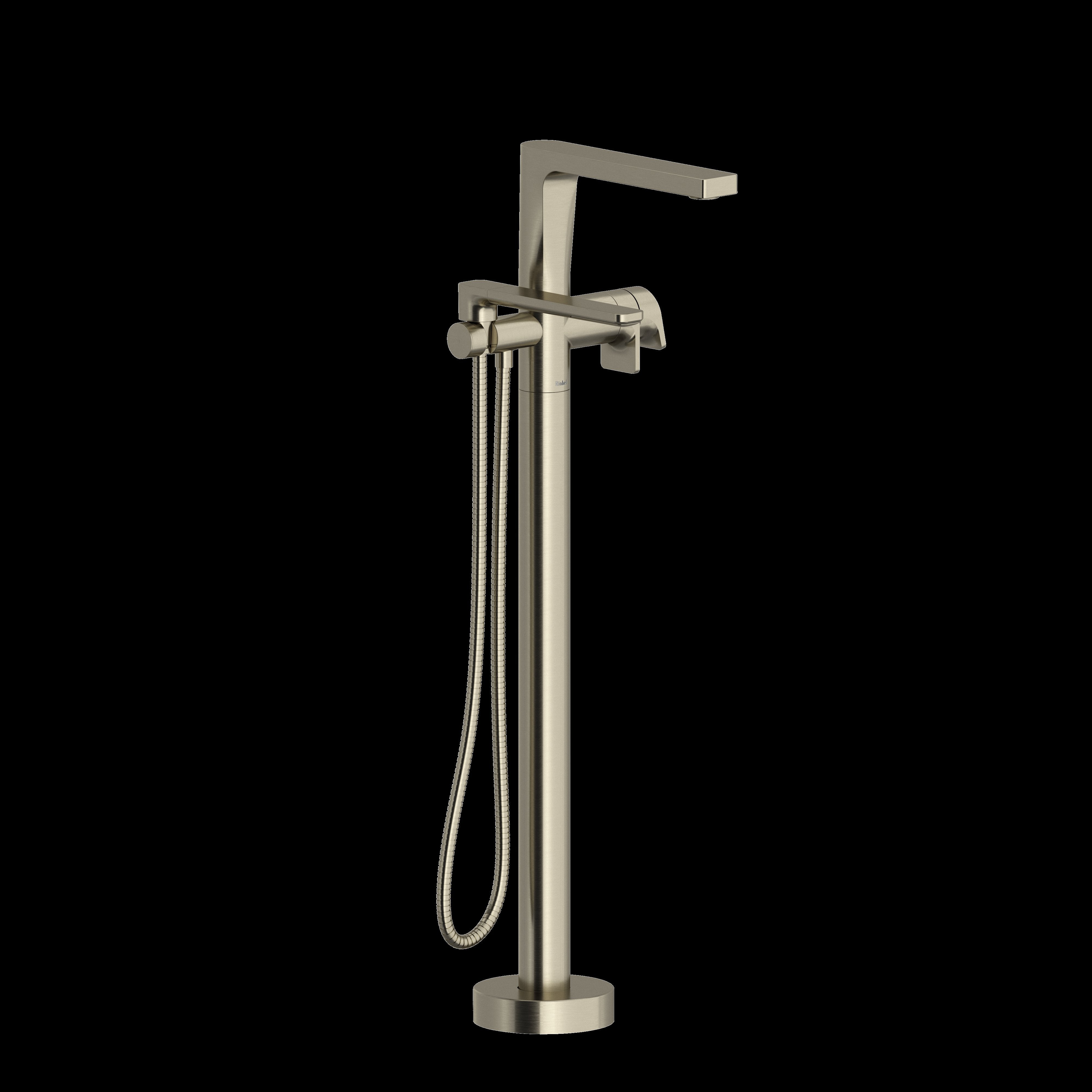 Riobel TOD39BN- 2-way Type T (thermostatic) coaxial floor-mount tub filler with hand shower trim