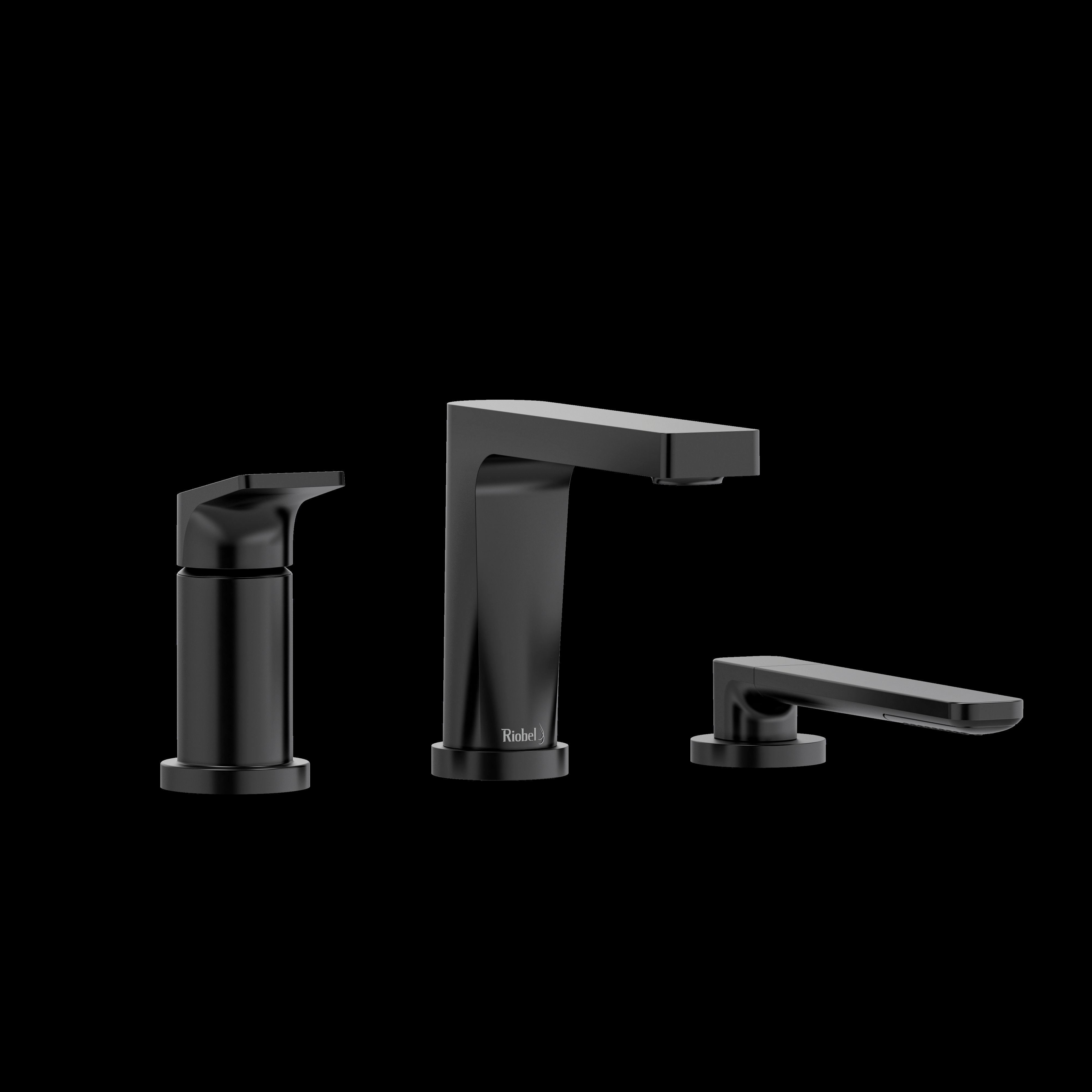 Riobel TOD16BK- 3-piece Type P (pressure balance) deck-mount tub filler with hand shower trim