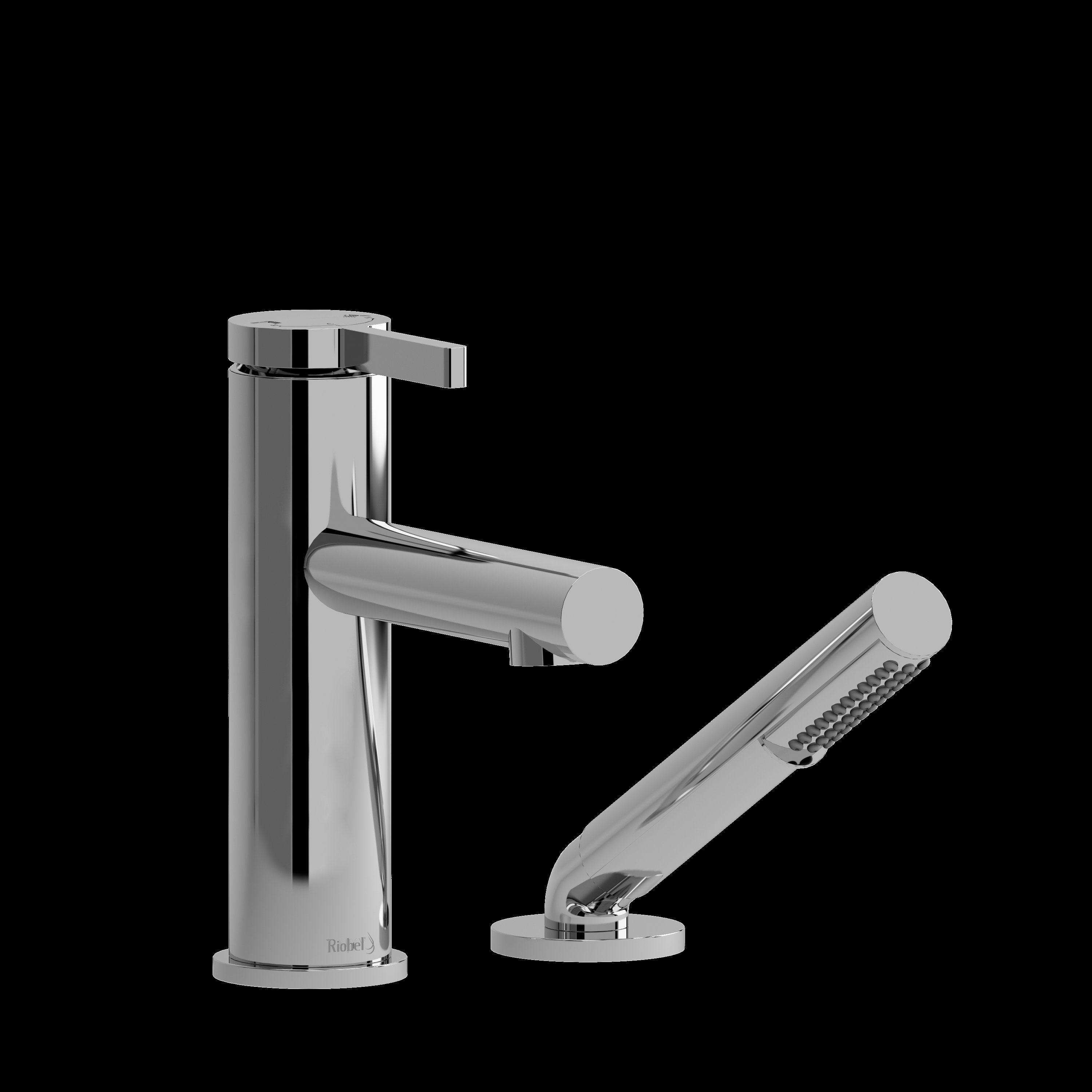 Riobel Pro CO02C- 2-piece Type P (pressure balance) deck-mount tub filler with hand shower - FaucetExpress.ca